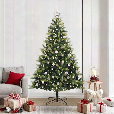 vidaXL Umelý skladací vianočný stromček 300 LED diód Zelená 210 cm