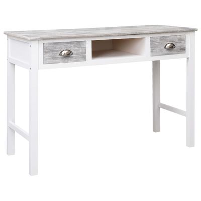 vidaXL Písací stôl sivý 110x45x76 cm drevený