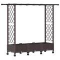 vidaXL Vyvýšený záhon s mriežkou a strechou Hnedá 164 x 40 x 127 cm PP