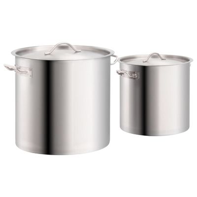 vidaXL 2-dielna sada hrncov 50/25 l nehrdzavejúca oceľ