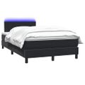 vidaXL Posteľný rám boxspring s matracom a LED čierny 120x210 cm zamat