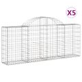 vidaXL Oblúkové gabionové koše 5 ks 200x30x80/100cm pozinkované železo