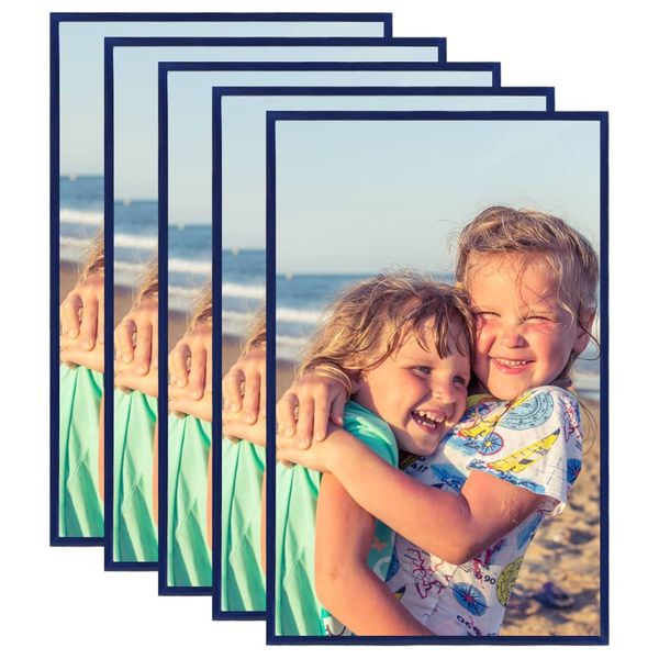 vidaXL Fotorámiky na stôl, koláž 5 ks, modré 10x15 cm, MDF