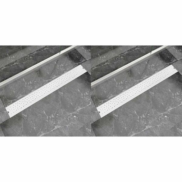 vidaXL Rovný sprchový odtok 2 ks s bublinkami 930x140 mm nehrdzavejúca oceľ