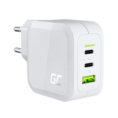 Green Cell CHARGC08W PowerGan 65W nabíjačka (2x USB-C, 1x USB-A), biela