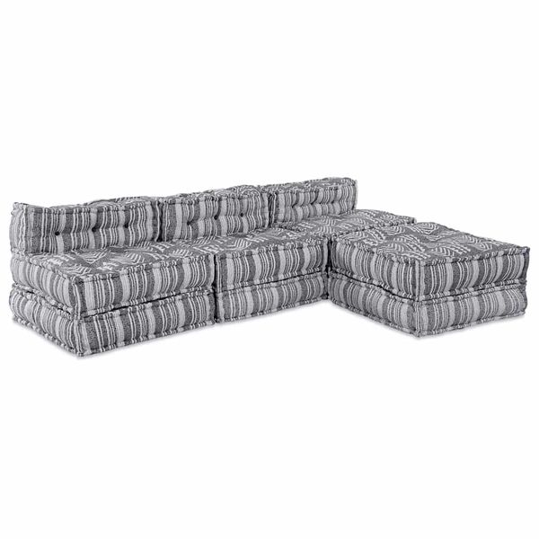 vidaXL Modulová pohovka 4 pcs Sivá potlač Látka