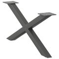 vidaXL Nohy konferenčného stolíka v tvare X, 2 ks, antracitové, 70 x (30-31) cm, oceľ