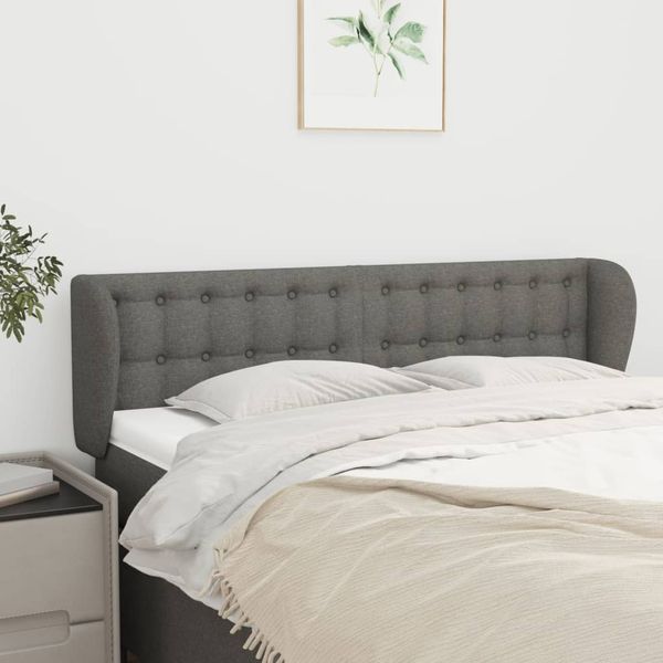 vidaXL Čelo postele so záhybmi tmavosivé 147x23x78/88 cm látka