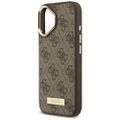 Puzdro Guess 4G Logo Plate MagSafe pre iPhone 17 hnedá