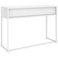 vidaXL Konzolový stolík biela 106x35x75 cm oceľ