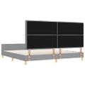 vidaXL Rám postele s čelnou doskou Svetlosivá 200 x 200 cm látka