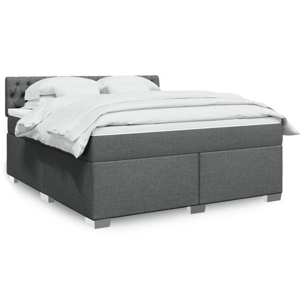 vidaXL Boxspring posteľ s matracom tmavosivá 180x200 cm látka
