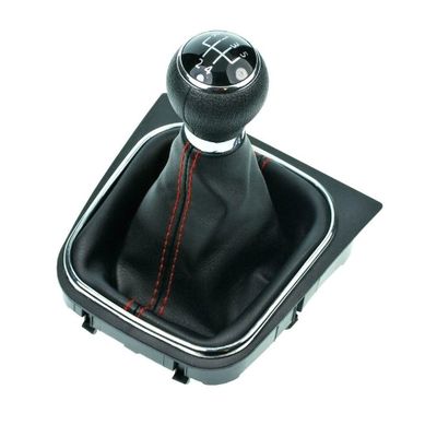 Radiaca páka s manžetou VW Golf VI 2008 - 2013 Black 5-stupňová prevodovka červené prešitie