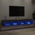 vidaXL TV skrinky s LED svetlami 2 ks čierne 100x30x30 cm