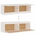 vidaXL Nástenné skrinky 2 ks biele 60x30x35cm masívne borovicové drevo