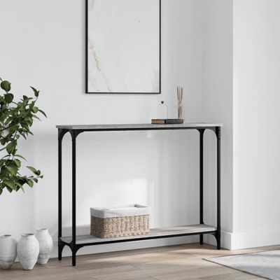 vidaXL Konzolový stolík sivý sonoma 100x22,5x75 cm kompozitné drevo