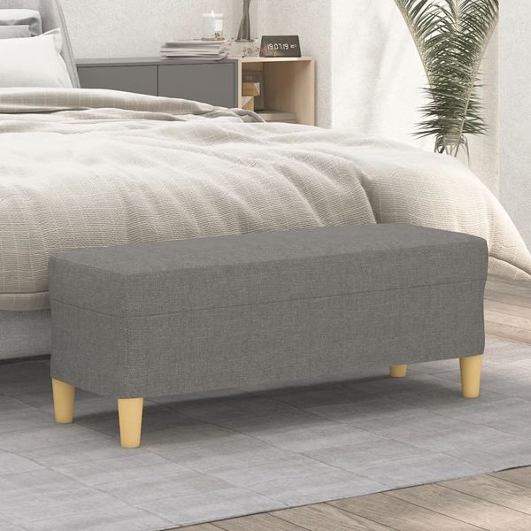 vidaXL Lavička tmavosivá 100x35x41 cm látka