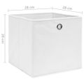 vidaXL Úložné boxy 4 ks, netkaná textília 28x28x28 cm, biele