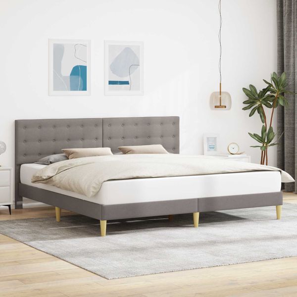 vidaXL Rám postele s čelnou doskou Sivohnedá 180 x 200 cm Látka