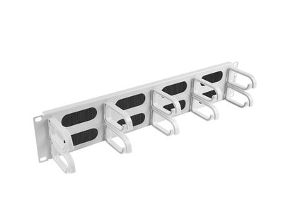 19'' Panel s kefou pro správu káblov 10 krúžkov typ b 2U šedý lanberg