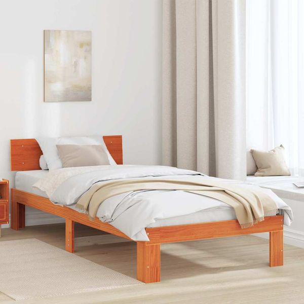 vidaXL Rám postele Včelí hnedý 100 x 200 cm Masívne borovicové drevo
