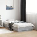 vidaXL Posteľný rám s LED svetlami betónový sivý 75x190 cm