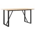 vidaXL Jedálenský stolík v tvare O 160x80x75,5 cm borovica a oceľ