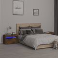 vidaXL Nočné stolíky s LED svetlami dymový dub 60x35x40 cm