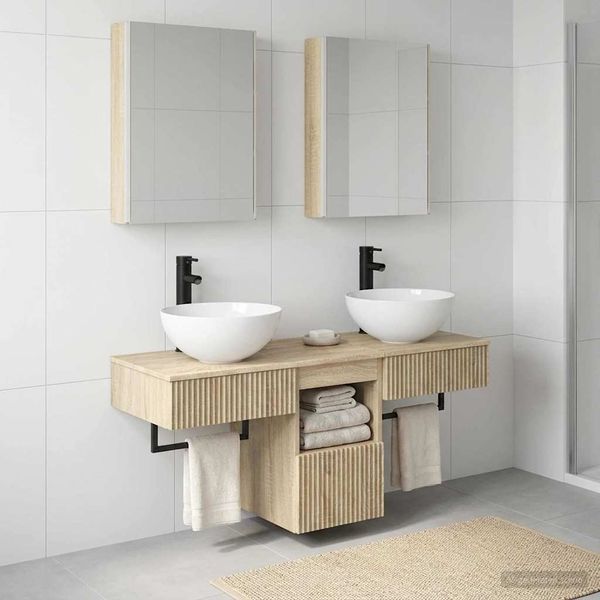 vidaXL Set kabinetov do kúpeľne 5 pcs Dub sonoma 43 x 11,5 x 60,5 cm