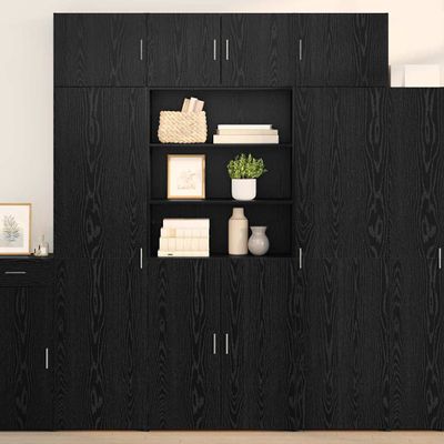 vidaXL Highboard Čierny dub 80 x 42,5 x 185 cm Kompozitné drevo