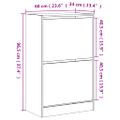 vidaXL Botník sivý sonoma 60x34x96,5 cm kompozitné drevo