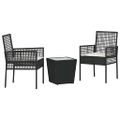 vidaXL Záhradný bistro set 3 ks Čierna polyratan
