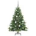 vidaXL Umelý vianočný stromček s 150 LED-i Zelená 120 cm PE a PVC