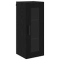 vidaXL Highboard Čierny dub 34,5 x 34 x 180 cm Kompozitné drevo