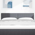 vidaXL LED hlavová doska Tmavo šedá 144 cm Kordúrová tkanina