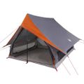 vidaXL Rodinný stan so strechou Šedá a oranžová 256 x 256 x 185 cm