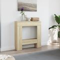 vidaXL Obloženie krbu dub sonoma 81x18x82 cm kompozitné drevo