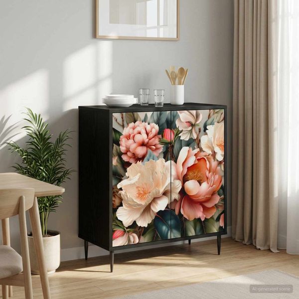 vidaXL Servírovacia skriňa BORNE Čierny dub 69 x 33 x 76 cm