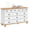 vidaXL Komoda ASKIM Biela 79 x 40 x 133,5 cm Masívne borovicové drevo