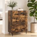 vidaXL Zásuvkový kabinet Dymový dub 66 x 34,5 x 89,5 cm