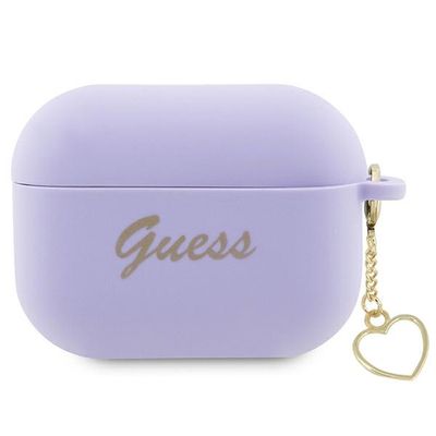 Obal Guess pre AirPods Pro 2 GUAP2LSCHSU fialový Silikónový Heart Charm