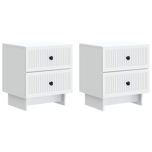 vidaXL Nočný stolík 2 pcs Biela 43 x 34,5 x 47,5 cm Kompozitné drevo
