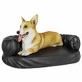vidaXL Ergonomický penový matrac pre psa čierny 60x42 cm umelá koža