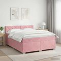 vidaXL Posteľ boxspring s matracom Ružová 160 x 200 cm Zamat