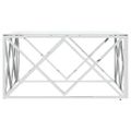 vidaXL Konferenčný stolík strieborný 80x80x40 cm nerezová oceľ a sklo