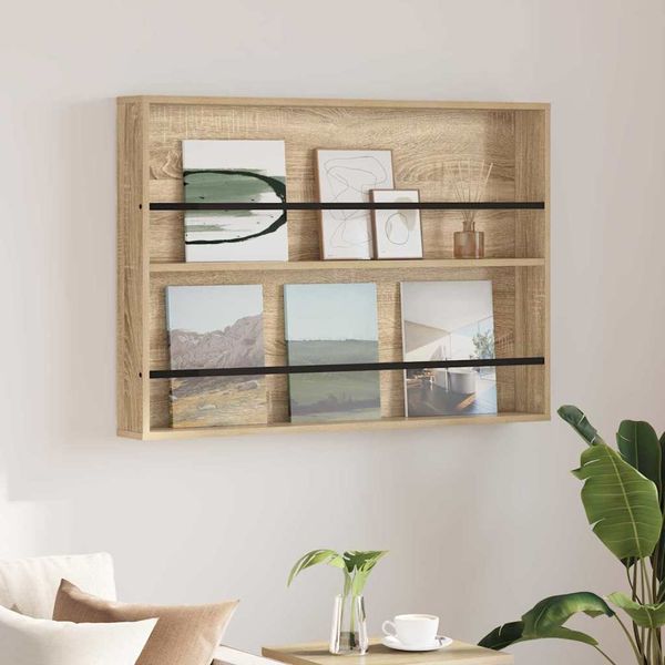 vidaXL Regál na časopisy Sonoma dub 100 x 12 x 70 cm Kompozitné drevo