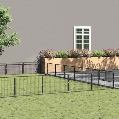 vidaXL Koterec pre psov čierny 63 m² oceľ
