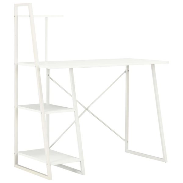 vidaXL Písací stôl s policami, biely 102x50x117 cm