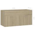 vidaXL Skrinka pod umývadlo, dub sonoma 90x38,5x46cm, kompozitné drevo