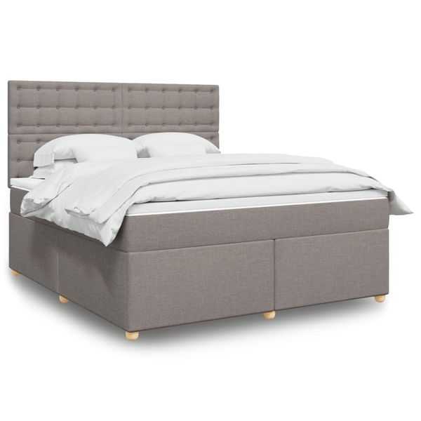 vidaXL Posteľný rám boxspring s matracom sivohned 180x200 cm látka